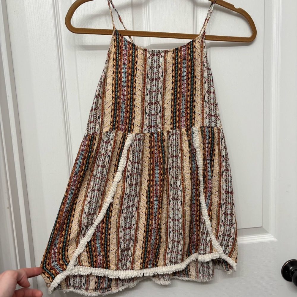 Boho Striped Fringe Tank Top | Mahina Small